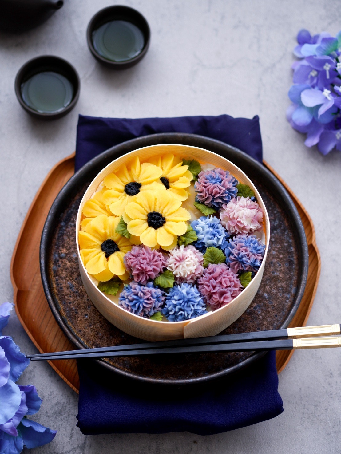 夏季紫陽花荻餅